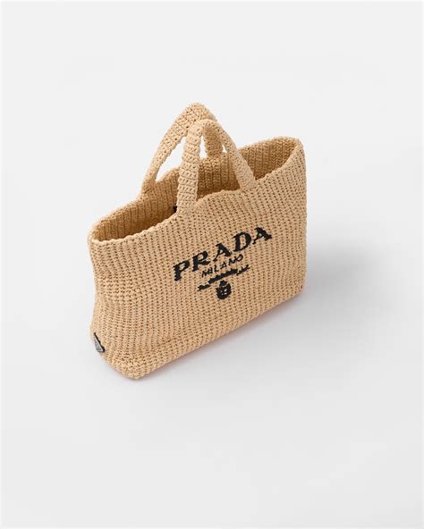 prada raffia tote natural